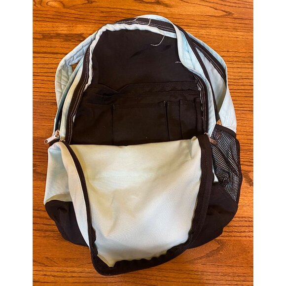 PINK Backpack Unisex Zipper Black Light Blue - Picture 3 of 5